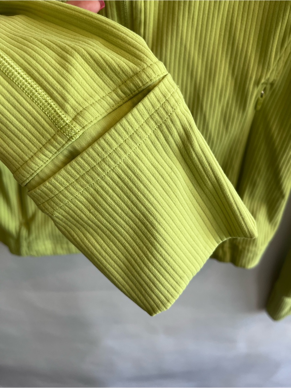 Lululemon Cropped Ribbed Define Lime Green Jacket - Picture 6 of 12
